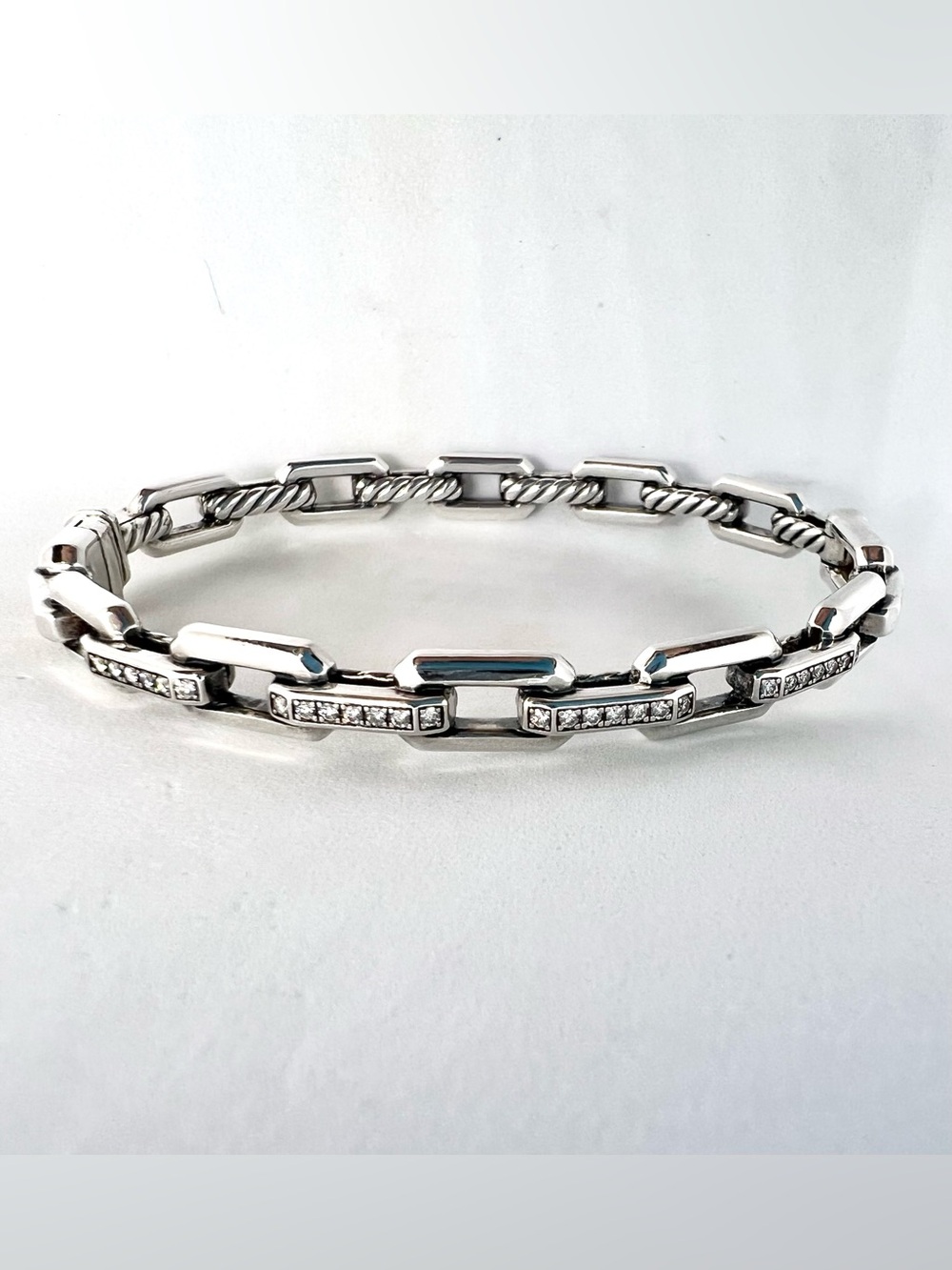 David Yurman Stax Link Bracelet with Pavé Diamonds